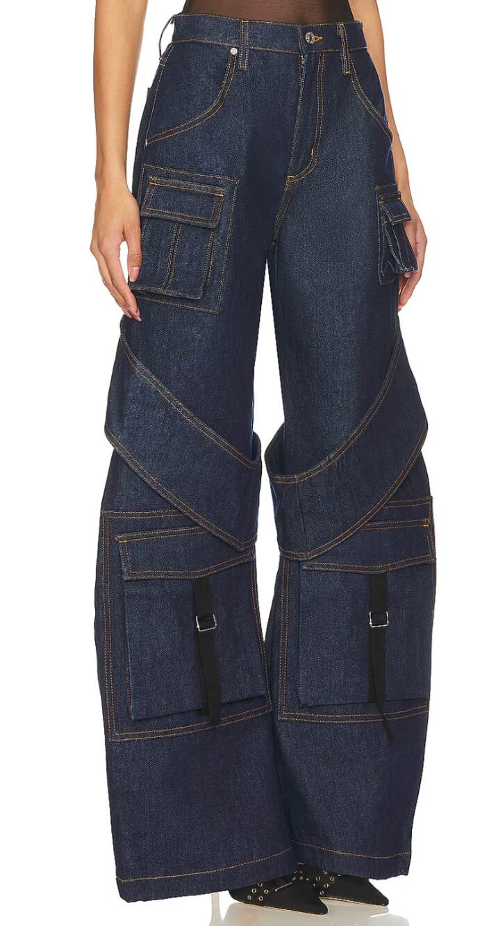 EB Denim Jeans 24 Frederic Cargo Wide Leg High Rise in Rise Utility Street Punk